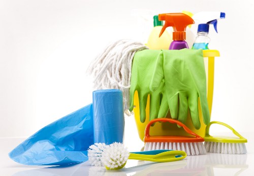 Professional after builders cleaning removing dust from a renovated Brixton property