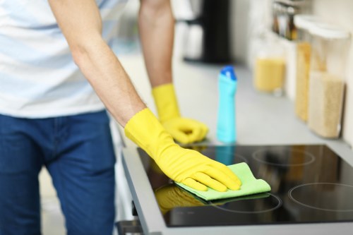 End of tenancy cleaner in Brixton deep cleaning a rental property